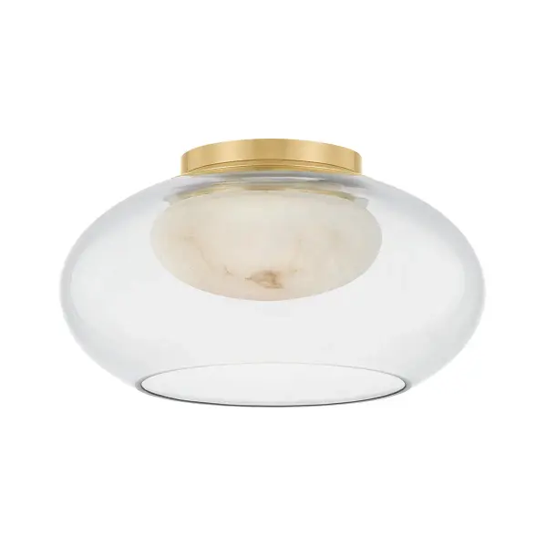 Moore delivers sophisticated simplicity with its innovative double-layer glass design. The clear outer shade reveals a luminous alabaster core, creating dimensional visual interest and warm, diffused light. Perfect for spaces needing refined ambient lighting.
