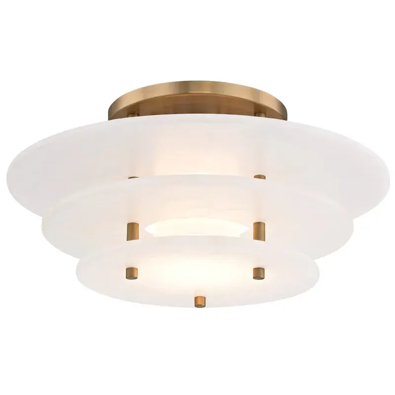 Gatsby LED Flush Mount in Aged Brass