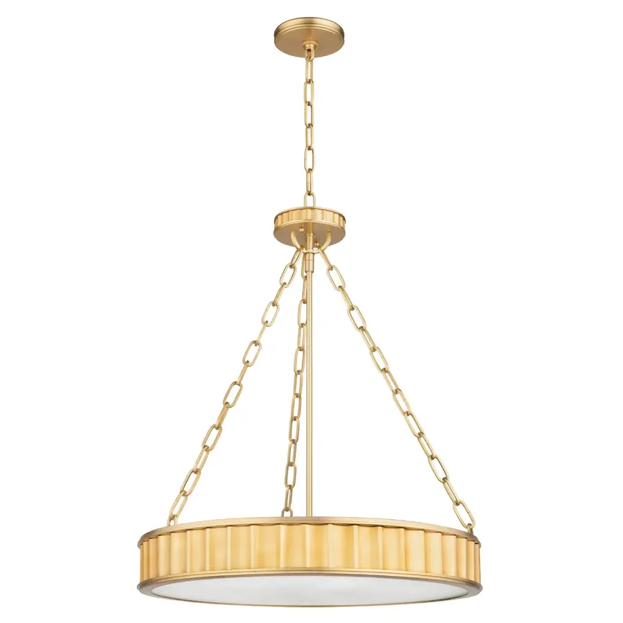 Middlebury 5-Light Pendant in Aged Brass