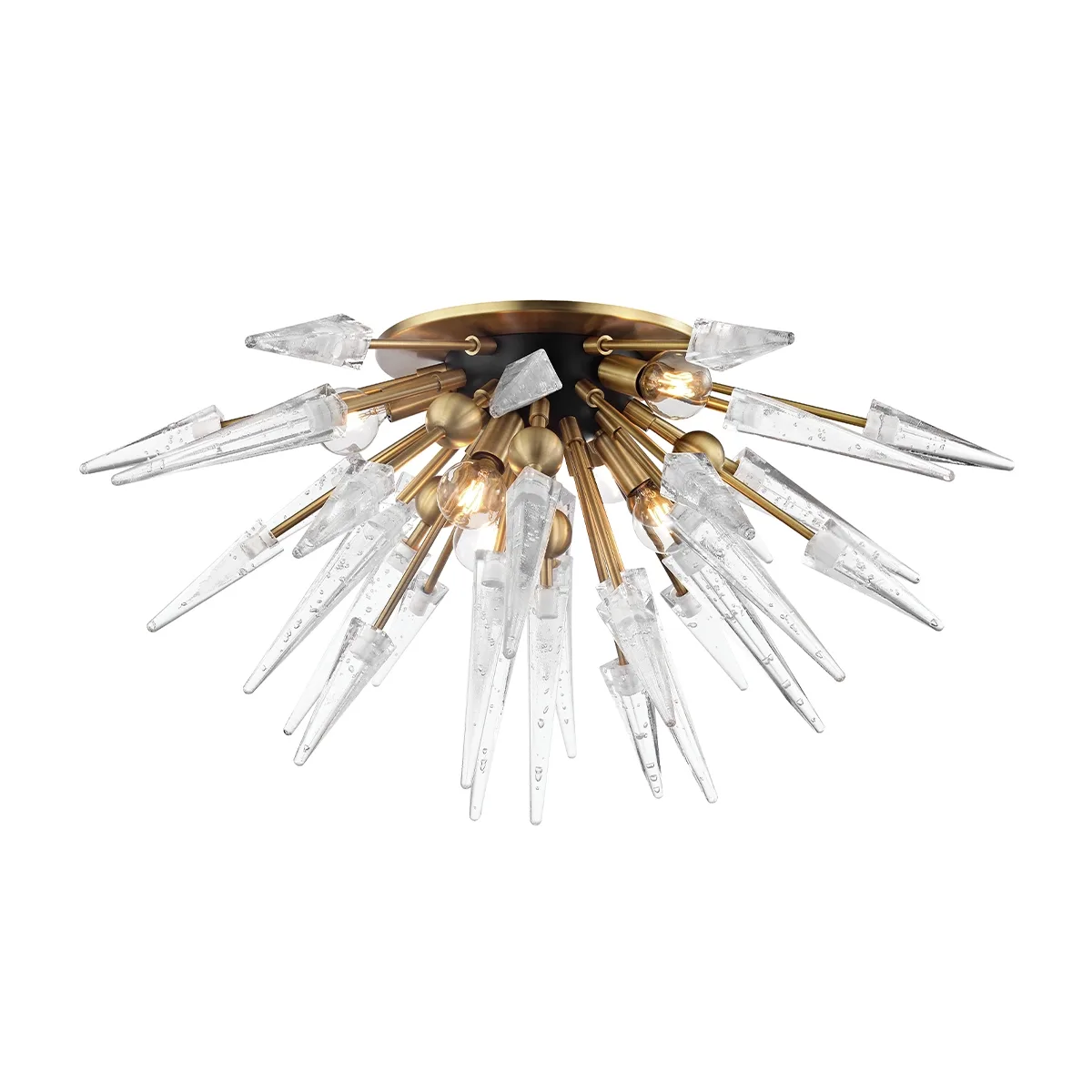 Sparta 6-Light Semi-Flush Mount in Aged Brass