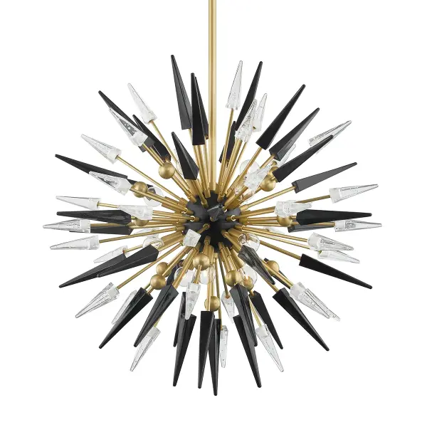 Sparta 12-Light Chandelier in Aged Brass