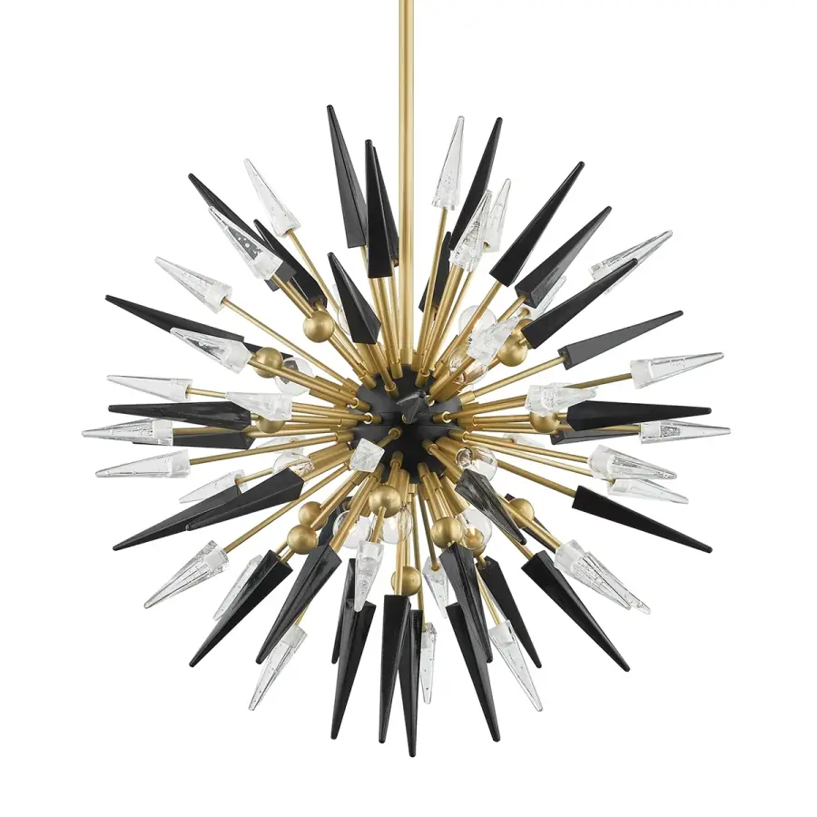 Sparta 12-Light Chandelier in Aged Brass