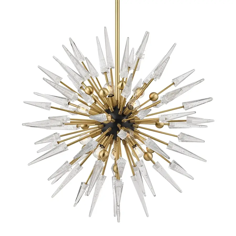 Sparta 12-Light Chandelier in Aged Brass - Image 1