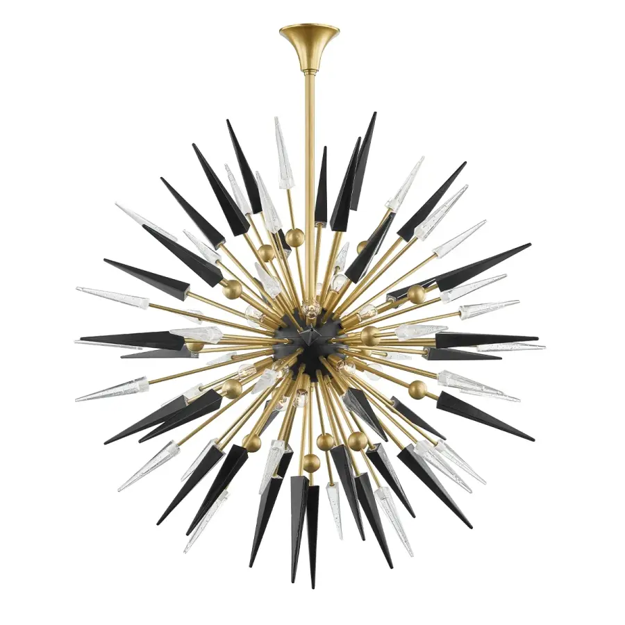 Sparta 18-Light Chandelier in Aged Brass