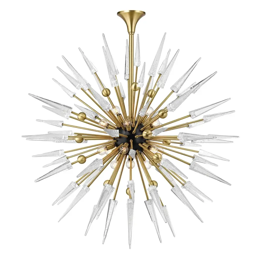 Sparta 18-Light Chandelier in Aged Brass - Image 1
