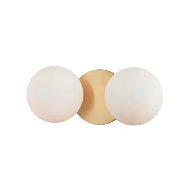 Baird 2-Light LED Bath Bracket in Aged Brass