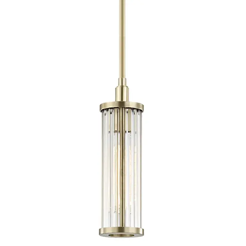 Marley One Light Pendant in Aged Brass