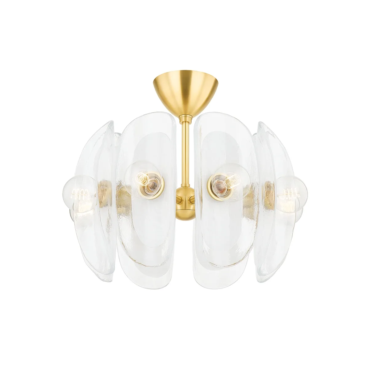 Hilo 8-Light Semi Flush Mount in Aged Brass