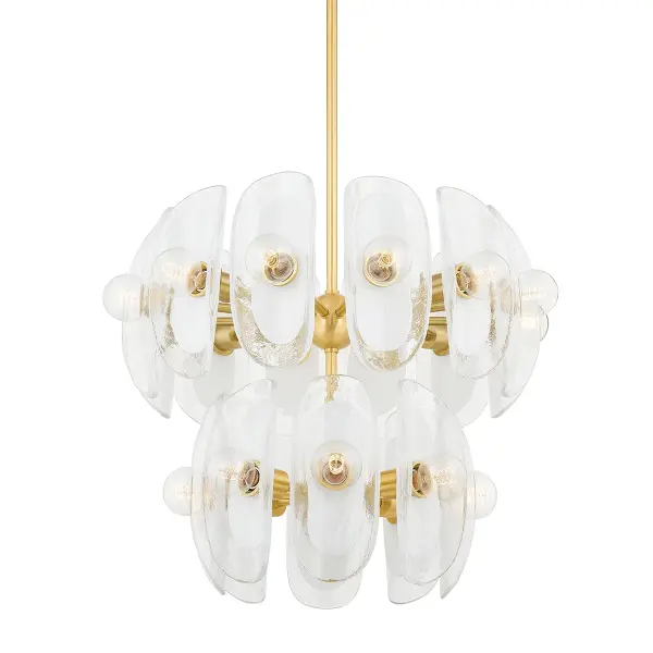Hilo 20-Light Chandelier in Aged Brass - Image 1