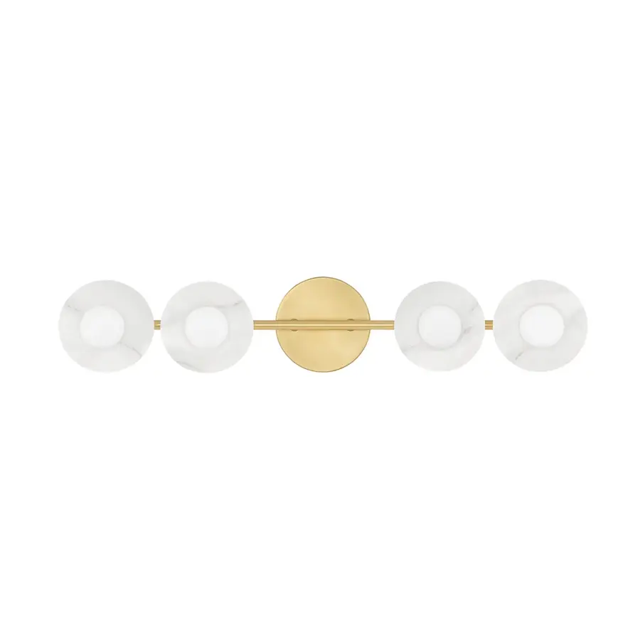 Elmont 4-Light Bath Bracket in Aged Brass - Image 1
