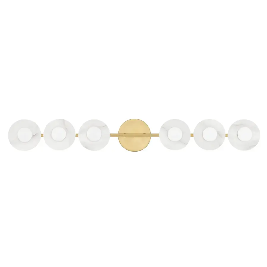 Elmont 6-Light Bath Bracket in Aged Brass