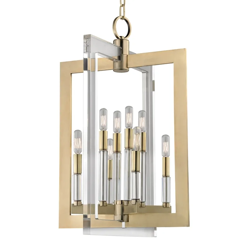 Wellington 8-Light Pendant in Aged Brass