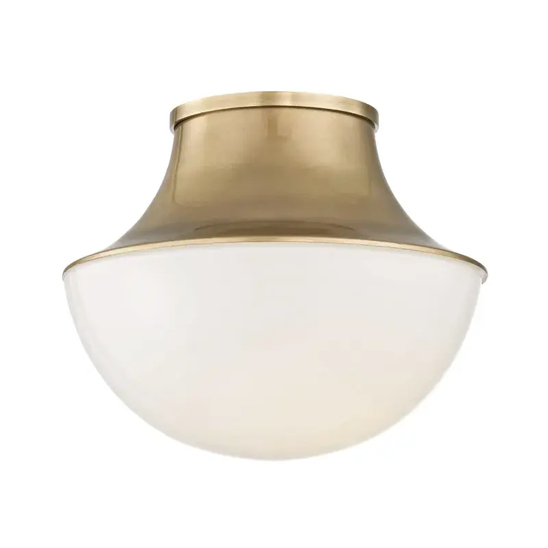 Lettie One Light Flush Mount in Aged Brass - Image 1