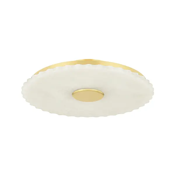 The Highland Falls combines timeless elegance with modern LED efficiency. Its 16-inch alabaster glass diffuser provides soft, even illumination while the aged brass finish adds warmth and sophistication to any space.