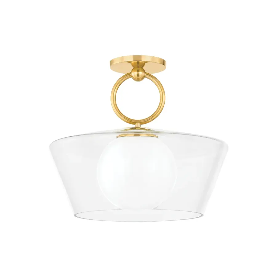 Elmsford One Light Pendant in Aged Brass - Image 1