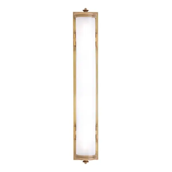 The Bristol bath bracket combines classic design with modern functionality. Its 30-inch width provides excellent illumination for larger vanities, while the aged brass finish adds warmth and sophistication to any bathroom.