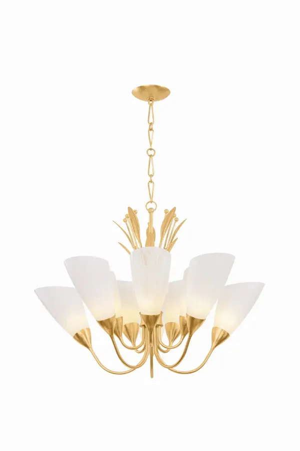 Forest Glen 10-Light Chandelier in Vintage Gold Leaf - Image 1