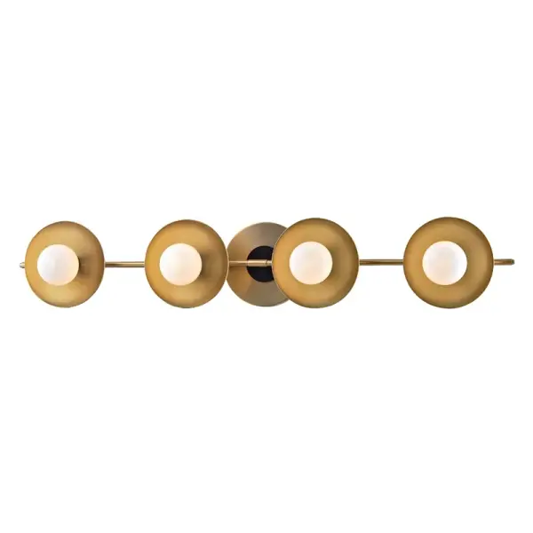 The Julien bath bracket combines contemporary design with practical LED lighting. Its 26.75-inch width makes it ideal for double vanities, while the aged brass finish adds warmth and sophistication to bathroom spaces.