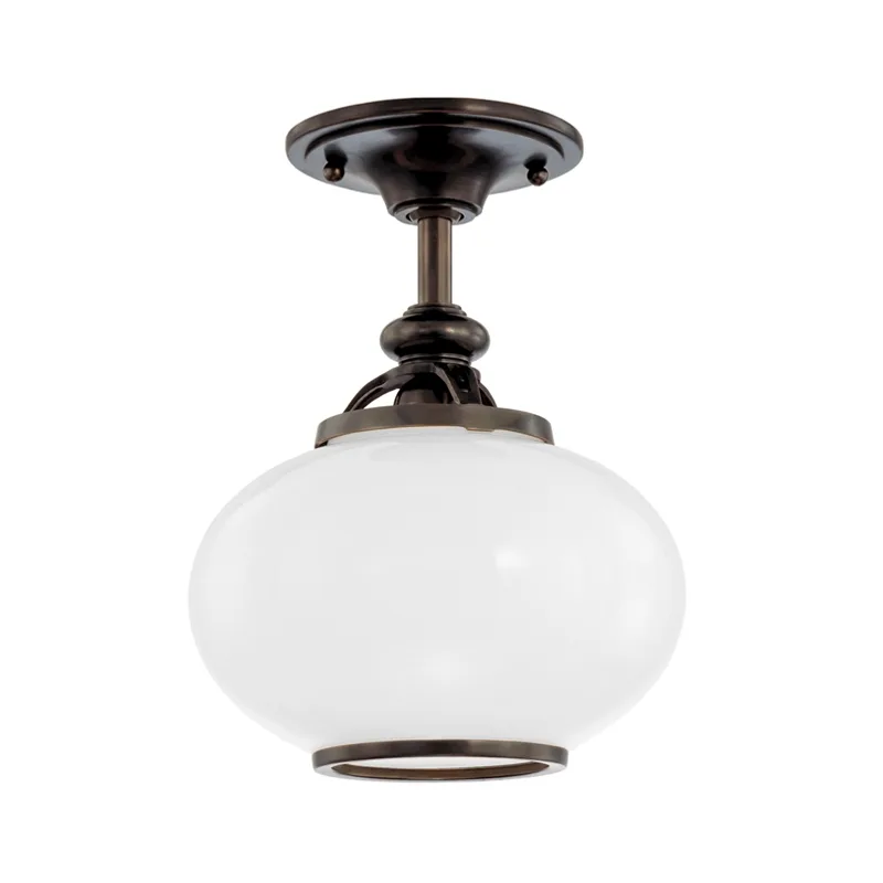 Canton One Light Semi Flush Mount in Old Bronze