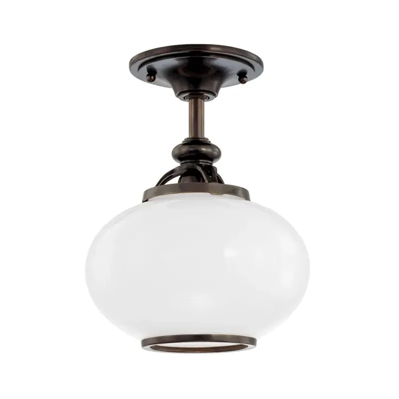 Canton One Light Semi Flush Mount in Old Bronze