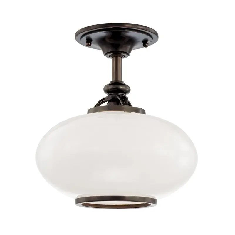 Canton One Light Semi Flush Mount in Old Bronze