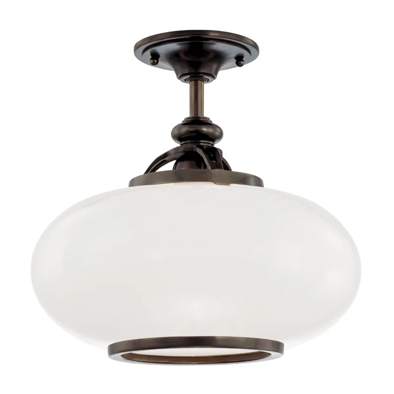 Canton One Light Semi Flush Mount in Old Bronze