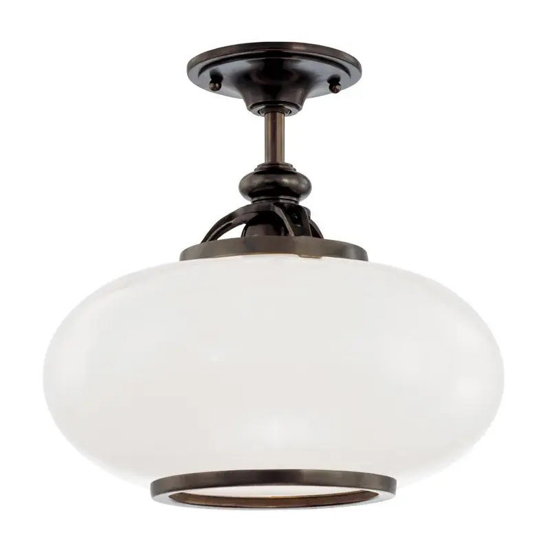 Canton One Light Semi Flush Mount in Old Bronze
