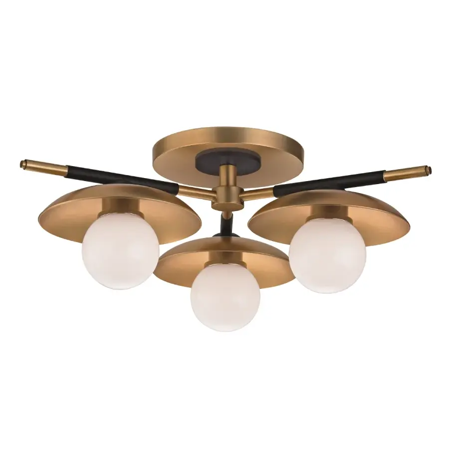 Julien LED Semi Flush Mount in Aged Brass - Image 1