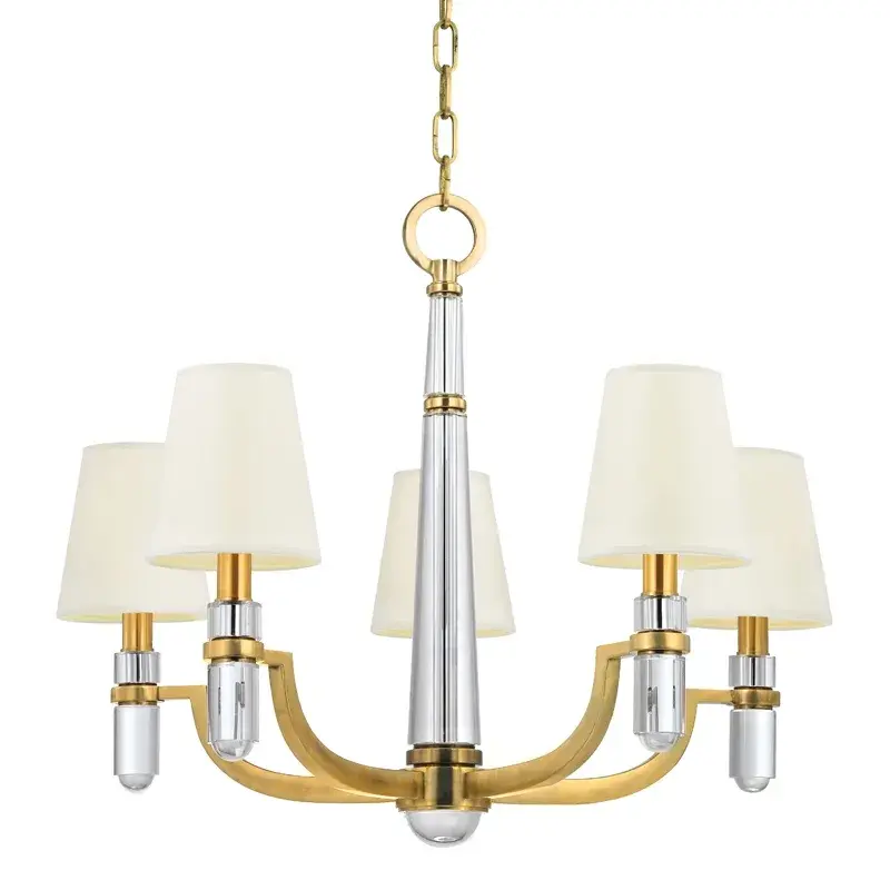 Dayton 5-Light Chandelier in Aged Brass