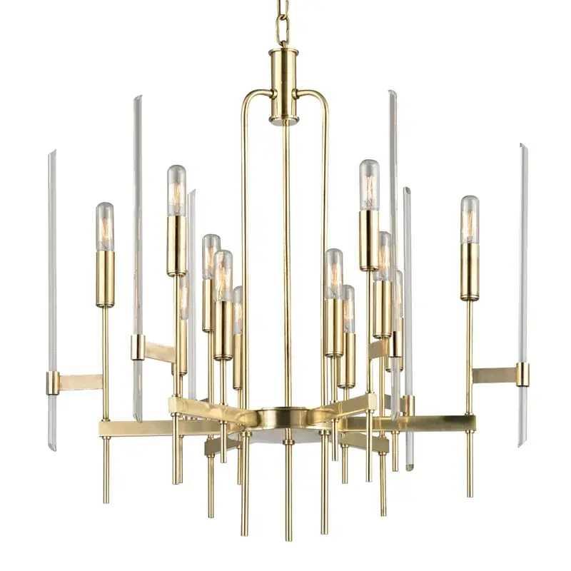 Bari 12-Light Chandelier in Aged Brass