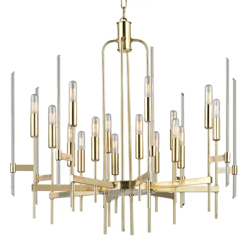 Bari 16-Light Chandelier in Aged Brass - Image 1