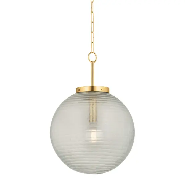 Falls Mills transforms the classic globe pendant with hand-cut Murano-inspired glass featuring organic swirl patterns and shimmering iridescence. At 20" diameter, it makes a substantial statement while the artisanal craftsmanship ensures each piece is unique.