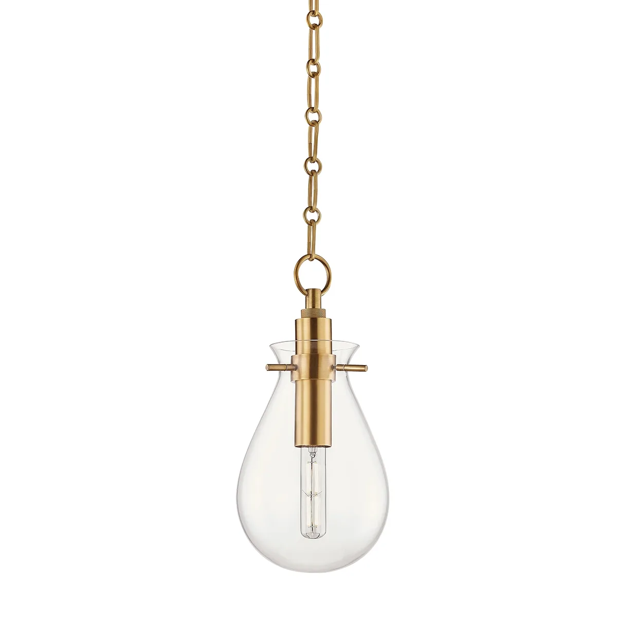 Ivy LED Pendant in Aged Brass