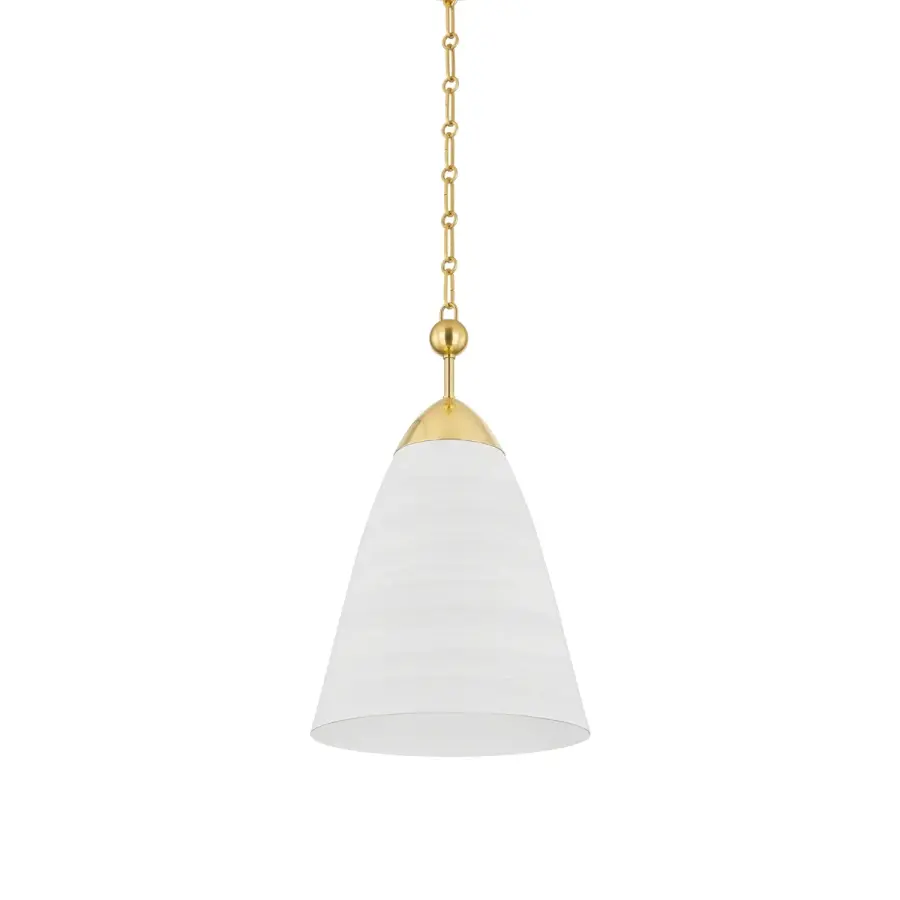 Hudson Valley Lighting Aged Brass & White Plaster Pendant - Image 1