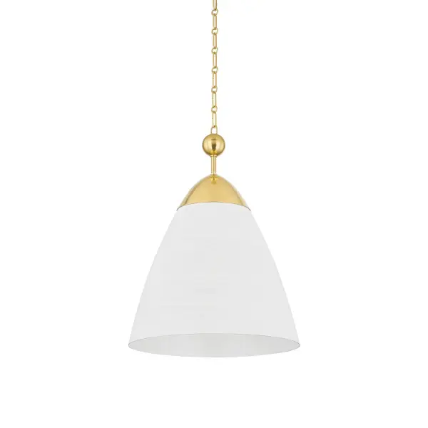 The Bako pendant combines aged brass metalwork with a white plaster shade for a sophisticated look that works across traditional and contemporary settings. Its compact scale makes it ideal for multiples or intimate spaces.