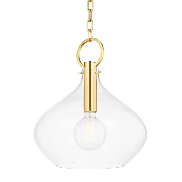 The Lina pendant combines form and function with its distinctive angled design that directs light precisely where needed. The long stem anchored by a heavy ring base creates visual interest while optimizing reach over desks and reading areas.