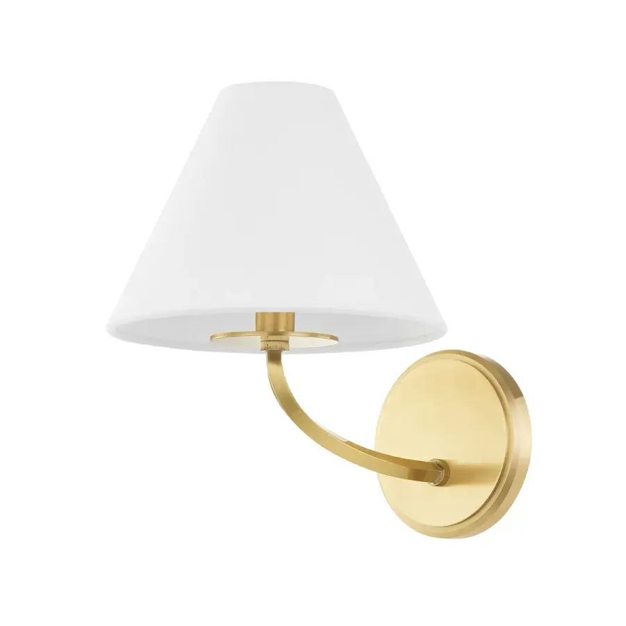 Stacey One Light Wall Sconce in Aged Brass - Image 1