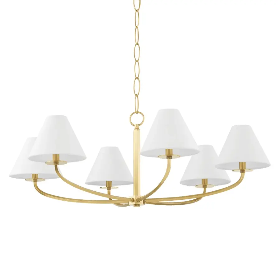 Stacey 6-Light Chandelier in Aged Brass - Image 1