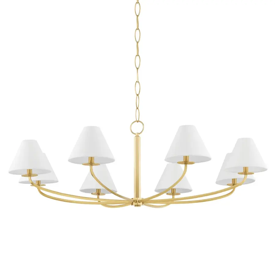 Stacey 8-Light Chandelier in Aged Brass - Image 1