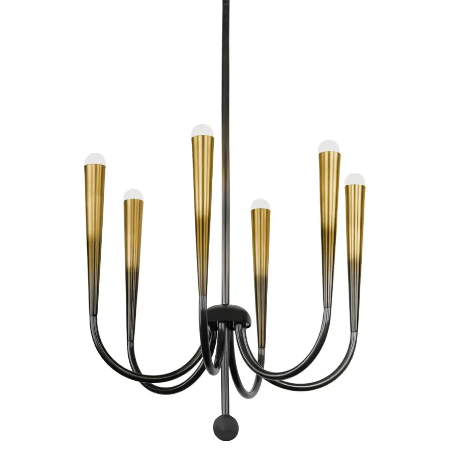 Adley 6-Light Chandelier in Gradient Brass - Image 1