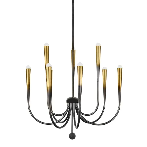 Adley 9-Light Chandelier in Gradient Brass