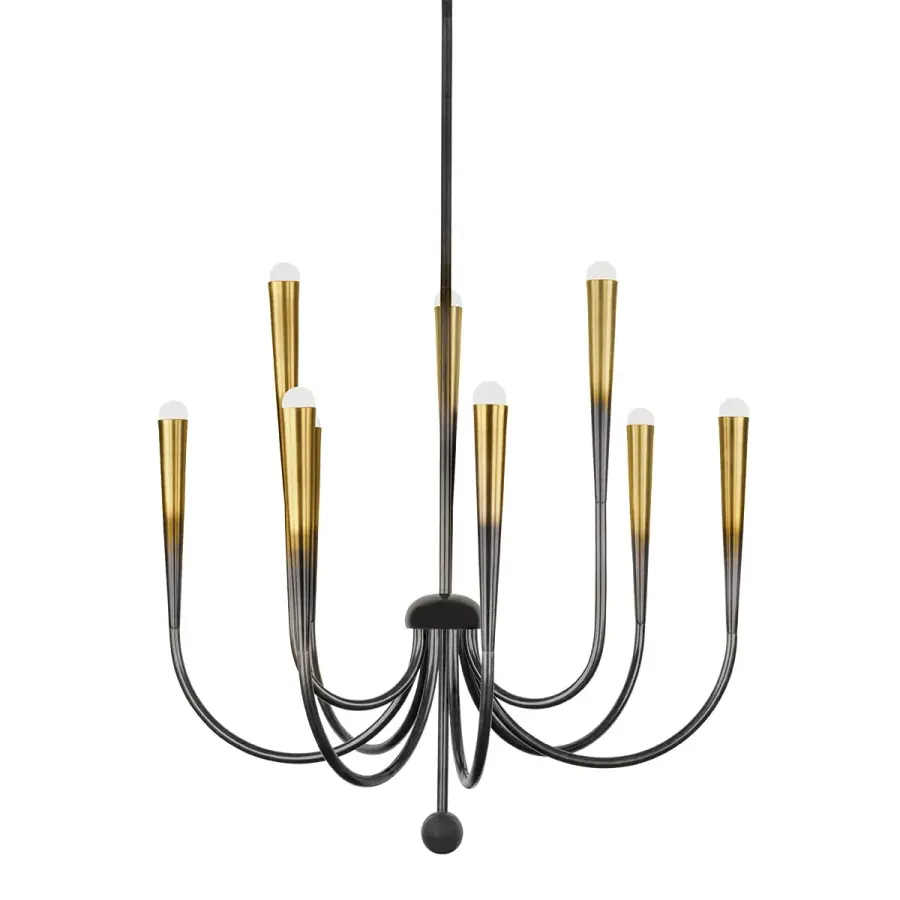 Adley 9-Light Chandelier in Gradient Brass