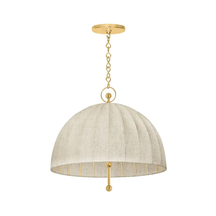 Palmetto One Light Pendant in Aged Brass