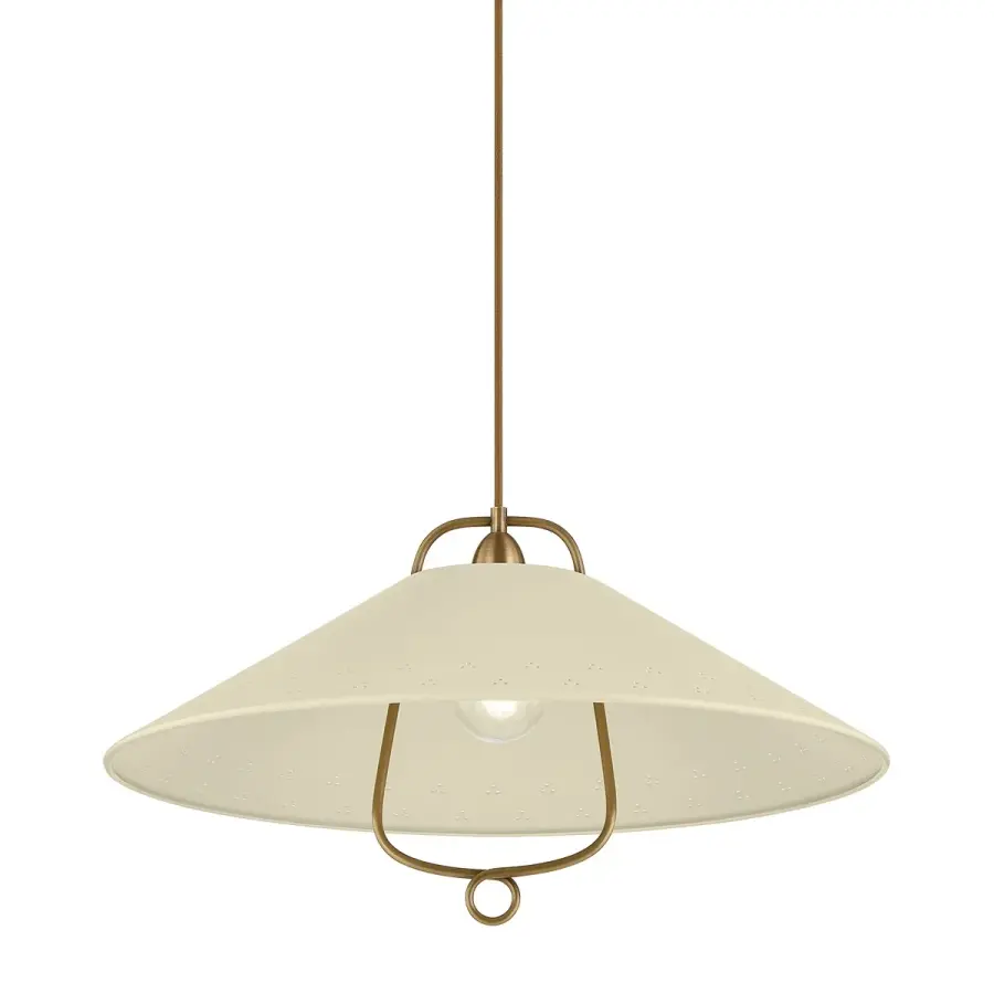 Hudson Valley Lighting One Light Pendant in Historic Bronze with Soft Sand Shade - Image 1