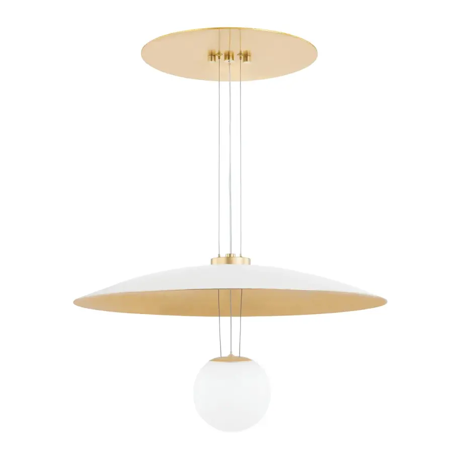 Brim 24" LED Pendant in Soft White with Gold Leaf