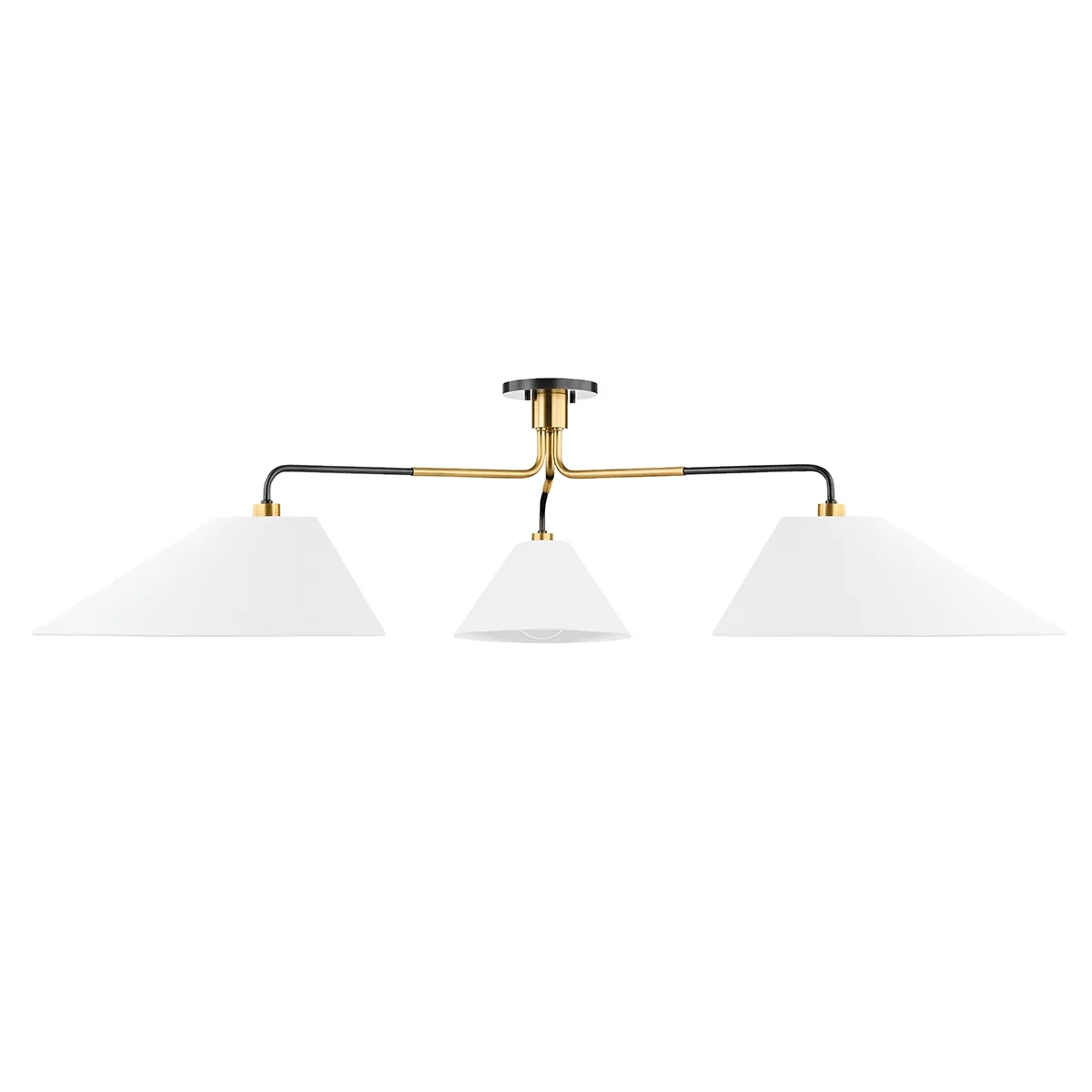 Duo 3-Light Semi-Flush Mount in Aged Old Bronze