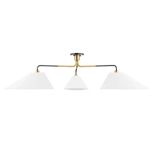 Duo 3-Light Semi-Flush Mount in Aged Old Bronze - Image 1