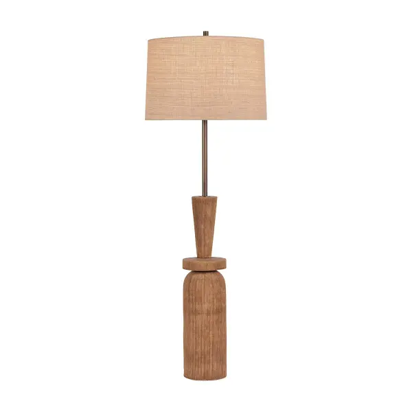 This elegant floor lamp combines bronze leaf metalwork with a handcrafted ceramic ash brown shade, creating a refined lighting solution that bridges traditional craftsmanship with contemporary design sensibilities.