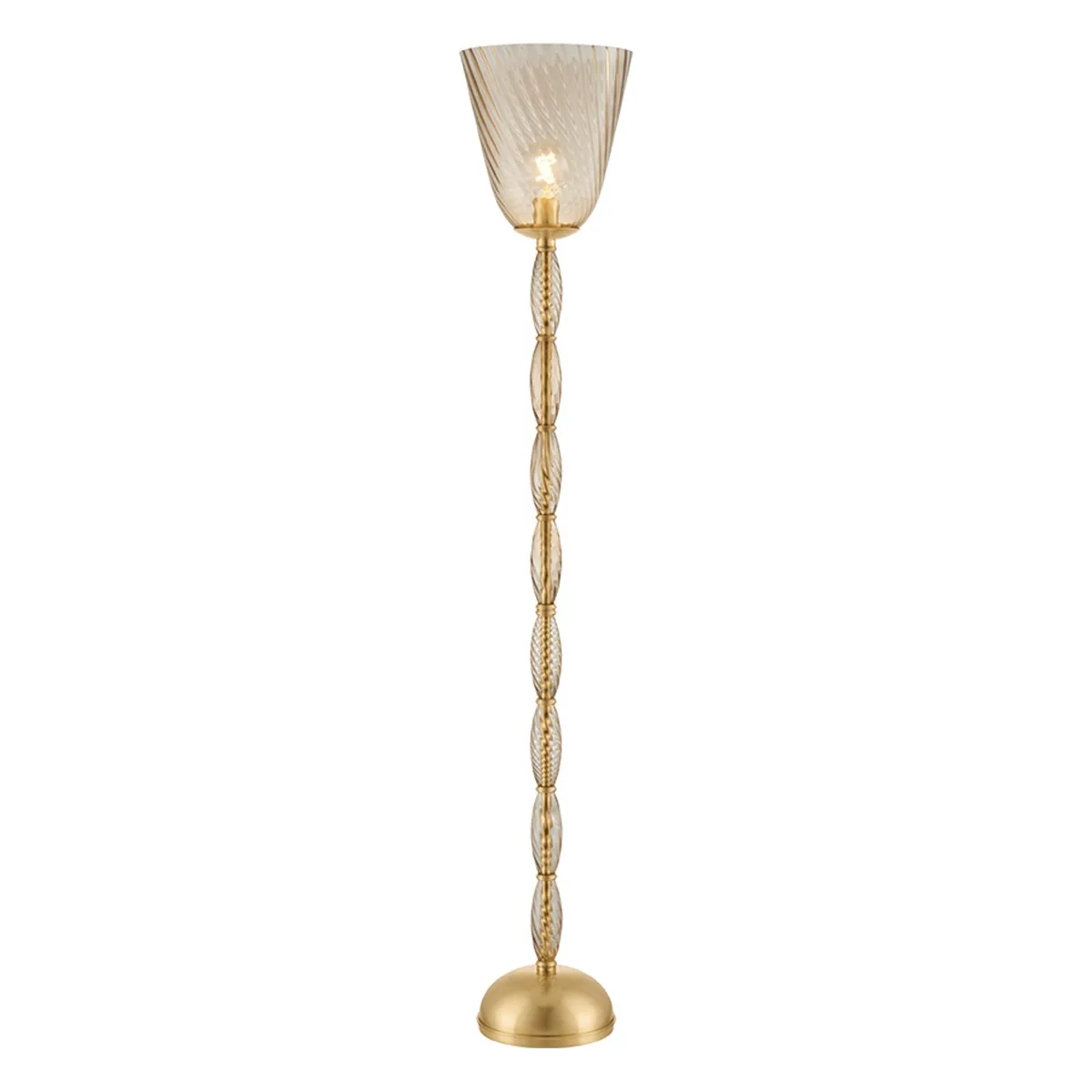 Bleecker One Light Floor Lamp in Aged Brass