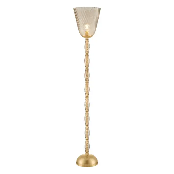 The twisted artisan glass and jewelry-inspired fittings of the Bleecker family channel the spirit of vintage elegance. When lit, the light bronze hue and internal optics of the glass come alive with a sense of movement. Aged Brass cuffs articulate each form, cinching the design to create a silhouette that is simultaneously slender and voluminous. Available as a torchiere-style floor lamp and pendants in two sizes, this family introduces retro glamour to kitchens, dining spaces, and living areas. Collection: Bleecker Designer: Hudson Valley Lighting Finish: Aged Brass Glass: Light Bronze with Optic Width: 11.00" Height: 61.50" Weight: 26.09 lb Number of Bulbs: 1 Maximum Wattage: 15.00 W Bulb Type: G25 Bulb Base: E26 Medium Voltage: 120.00 V Material: Glass Country of Origin: VN Safety Listing: UL/cUL Safety Rating: Dry Switch: FULL RANGE DIMMER ON CORD Manufacturer Warranty: 1 Year Limited Manufacturer Spec Sheet Instructions